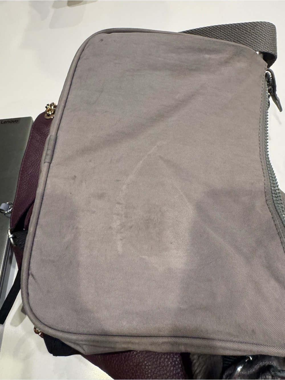 Kipling Taupe Gray Crossbody Bag with Plush Monkey Charm - Picture 4 of 4